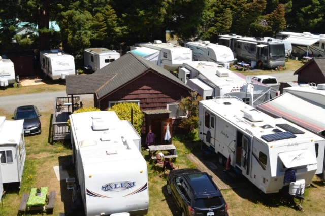 May through September we have RV campers. Here is Cabin 2 in peak RV season.